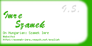 imre szamek business card